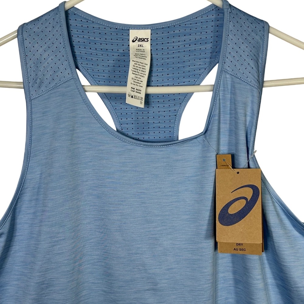 ASICS Women's Lite Run Racerback 2.0 Athletic Tank Top Sleeveless Blue 2XL New
